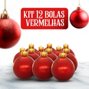 Kit 36 Bolinhas Vermelha Festivas De Natal Premium Decoração Enfeites Festão Natalina