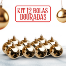 Kit 36 Bolinhas Douradas Festivas De Natal Premium Decoração Enfeites Festão Natalina