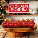 Kit 36 Bolinhas Vermelha Festivas De Natal Premium Decoração Enfeites Festão Natalina