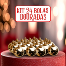 Kit 36 Bolinhas Douradas Festivas De Natal Premium Decoração Enfeites Festão Natalina