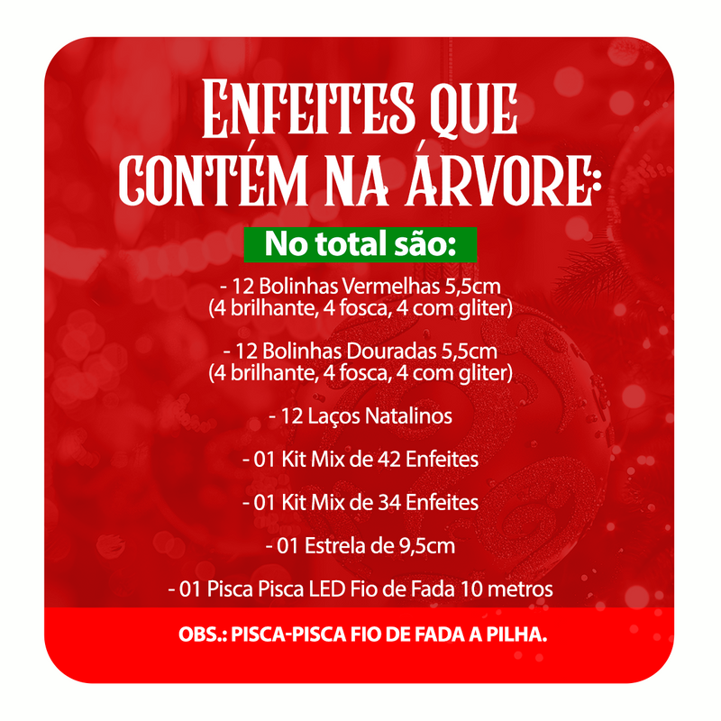 Arvore De Natal Enfeitada Pinheiro Luxo 2,10m Verde 600 Galhos Com 114 Enfeites