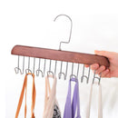 Kit 2 Cabides Organizadores de Madeira com 8 Ganchos | Ajeitaê