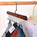 Kit 2 Cabides Organizadores de Madeira com 8 Ganchos | Ajeitaê