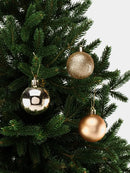 Kit 36 Bolinhas Douradas Festivas De Natal Premium Decoração Enfeites Festão Natalina