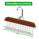 Kit 2 Cabides Organizadores de Madeira com 8 Ganchos | Ajeitaê