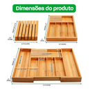 Porta Talheres Extensivel Para Gavetas De Bambu