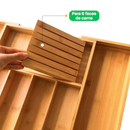 Porta Talheres Extensivel Para Gavetas De Bambu