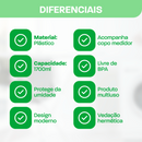 Pote Hermético Porta Sabão Em Pó Branco Com Copo Dosador