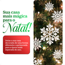 Kit 15 Floco De Neve Pendente Enfeite Natal Arvore Completa 7,5cm Enfeites Luxo