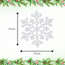 Kit 15 Floco De Neve Pendente Enfeite Natal Arvore Completa 7,5cm Enfeites Luxo