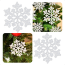 Kit 15 Floco De Neve Pendente Enfeite Natal Arvore Completa 7,5cm Enfeites Luxo