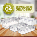 Kit 4 Organizadores de Geladeira Clear Freash