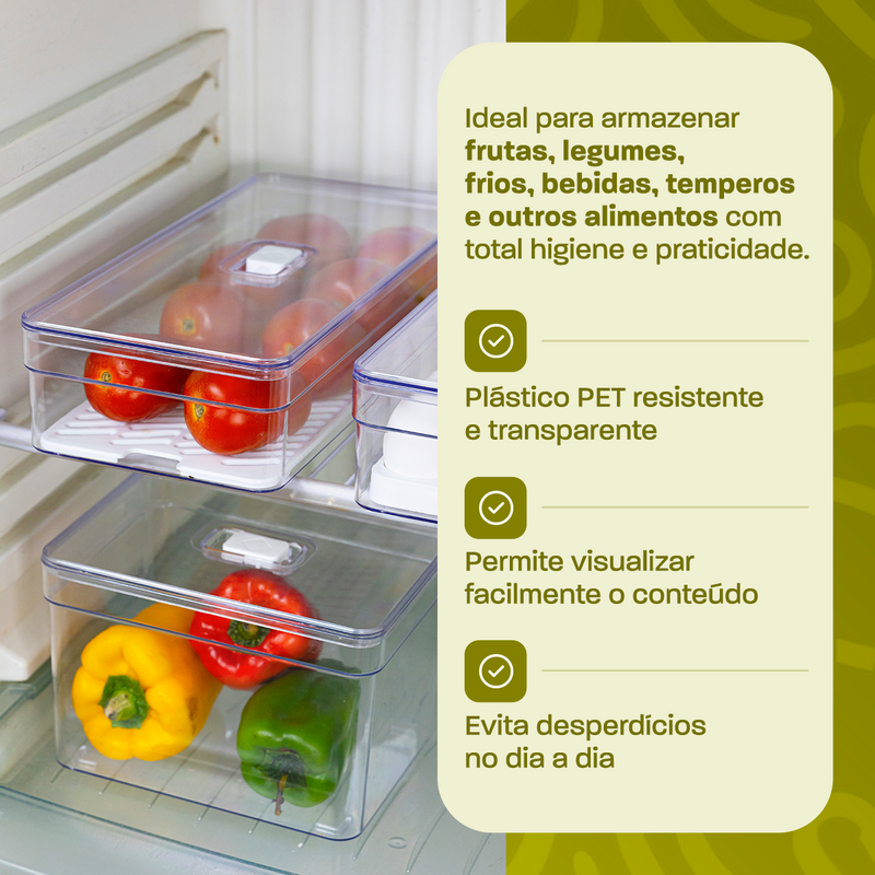 Kit 7 Organizadores de Geladeira Clear Freash