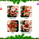 Kit 12 Enfeites De Natal Bonecos De Natal Natalina Boneco de Neve Papai Noel Alce e Veado