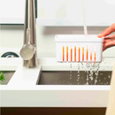 Organizador de Geladeira 1,4L Com Tampa e Cesto Drenagem Multiuso Alimentos Verduras Vegetais