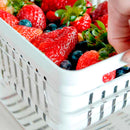 Organizador de Geladeira 1,4L Com Tampa e Cesto Drenagem Multiuso Alimentos Verduras Vegetais