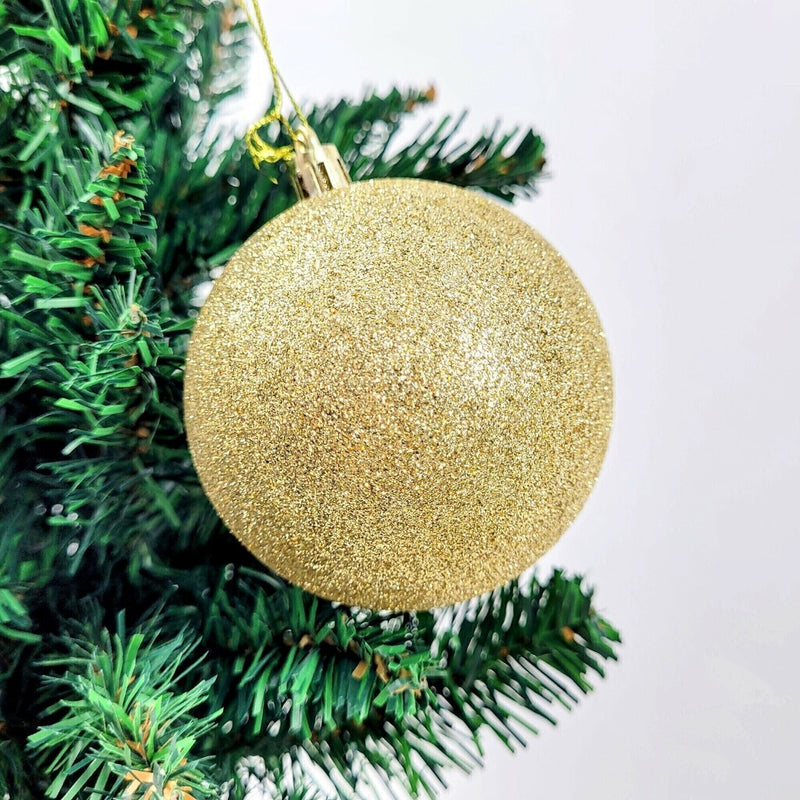 Kit 36 Bolinhas Douradas Festivas De Natal Premium Decoração Enfeites Festão Natalina