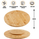 Tabua De Bambu Petisqueira Com Base Giratoria 360° Tábua de Frios Petiscos Giratória 100% Ecológica