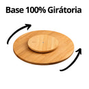 Tabua De Bambu Petisqueira Com Base Giratoria 360° Tábua de Frios Petiscos Giratória 100% Ecológica
